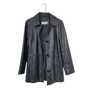 Vintage Calvin Klein black leather jacket